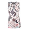 thumbnail image 4 of Verano mujer moda cuello redondo sin mangas estampado Casual Tee Tops Wmkox8yi bvn3576, 4 of 5