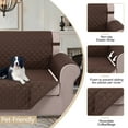 thumbnail image 5 of U-NICE HOME Reversible Loveseat Cover Machine Washable Couch Slipcover Furniture Protector for Dogs with Elastic Straps Water Repellent, Loveseat small Size, Chocolate/Chocolate, 5 of 6