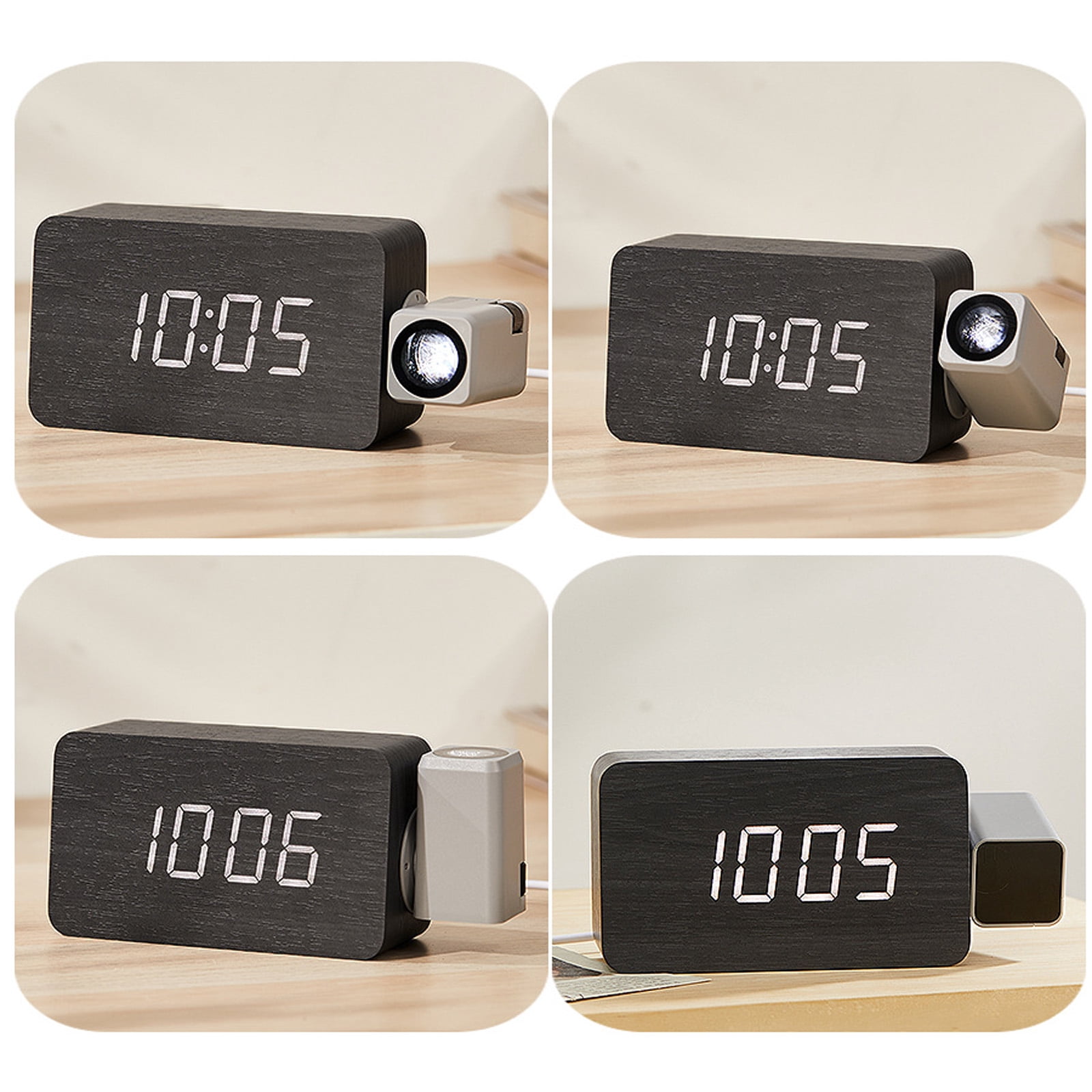 Projection Clock for Bedroom,Digital Clock with 180° Projector on Ceiling Duals Loud Alarm Clocks with Dates Night Light