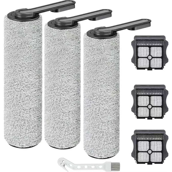 S5 Roller Brush and HEPA Vacuum Filter Replacement for Tineco Floor ONE S5/Floor One S5 Pro Cordless Vacuum Cleaner (Not for S5 Combo) ,Replacement Parts Include 3 Brush Rollers, 3 Filters