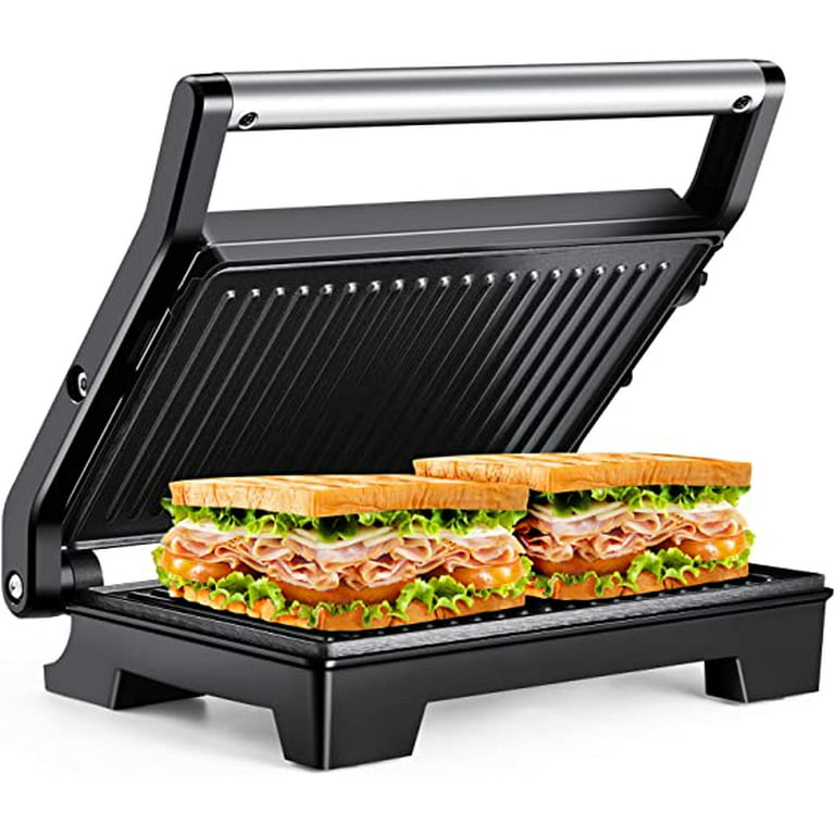 Chefman Portable Compact Grill, Dual Use Panini Press, Sandwich Maker,  Electric Grill Griddle, Nonstick, Electric Indoor Grill, Countertop Panini
