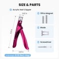 thumbnail image 6 of MelodySusie Nail Clippers, with 15pcs Magnet Sizers, Adjustable Stainless Trimmer for Acrylic Nails, Wine Red, 6 of 8