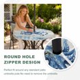 thumbnail image 4 of Round Outdoor Tablecloth with Umbrella Hole and Zipper, Blue Octopus Coastal Tablecloth with Elastic Waterproof, Summer Beach Coral Starfish Shell Vintage Patio Table Covers for 55" - 60" Tables, 4 of 9