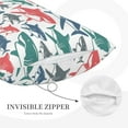thumbnail image 3 of Sikiie Colorful Shark Print Plush Pillow Cover, Wrinkle-proof and Stain-resistant Pillow Protector without Pillow Core, Home Decoration-16"x24", 3 of 6