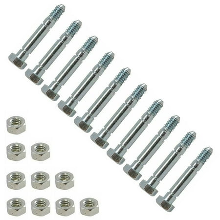 

Set of 10 Shear Pins & Nuts for Ariens: 510015 51001500. Snapper 1-3865 709155