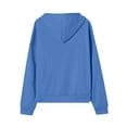 thumbnail image 5 of Inglocry Hoodies for Women Long Sleeve Zip Up Fashion Sweatshirts Casual Solid Oversized Fall Lightweight Hooded Jackets Blue M, 5 of 6