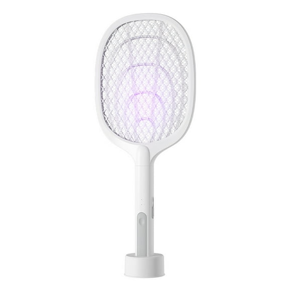 Electric Fly Swatter Rechargeable Electric Fly Swatter, 3000V Rechargeable 2 in 1 Fly Swatter Racket with Purple Light Fly Extinguisher Dual Mode for Indoor and Outdoor Home
