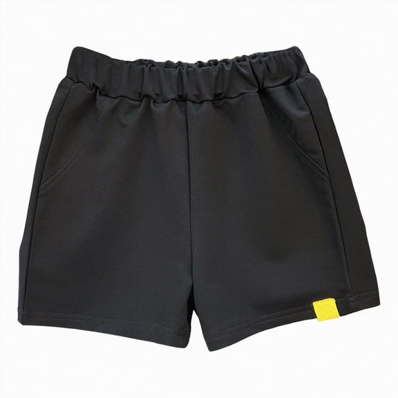 JUMEYU Boys Summer Plaid Shorts Toddler Baby Boy Shorts Cotton Elastic Waist Breathable Clothes Kids Comfortable Playwear 3t 4t (Black,3-4 Years)