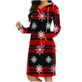 thumbnail image 2 of TIMIFIS Robe Chandail à Capuche pour Femme, Imprimé de Noël, Ample, Manches Longues, Haut Chandail à Capuche, Robe à Capuche avec Poches, 2 of 6