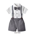 thumbnail image 4 of Minnieouse Conjunto de pantalones y camisa de manga corta de verano para niños, ropa de fiesta, banquete, boda, pajarita, pantalones cortos con conjuntos de ropa Plata 70cm, 4 of 6