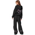 thumbnail image 2 of Bow Hoodie and Sweatpants Set for Women Bow Sweat Sets Women's 2 Piece Outfits Bow Trim Print Hoodie Sweatsuit Sets Oversized Sweatshirt Wide Leg Sweatpants With Pockets, Black-L, 2 of 6