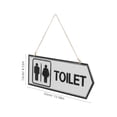 thumbnail image 5 of DEEPCRAFF Double-Sided Wooden Bathroom Sign with Hanging Rope, White Restroom Wall Decor for Home and Office, 5 of 6