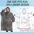 thumbnail image 4 of Oversized Wearable Blanket Hoodie,Black and Tan Leopard Print Sherpa Blanket Hoodie with Super Pockets,Super Warm Fuzzy Pullover for Women & Men, 4 of 6