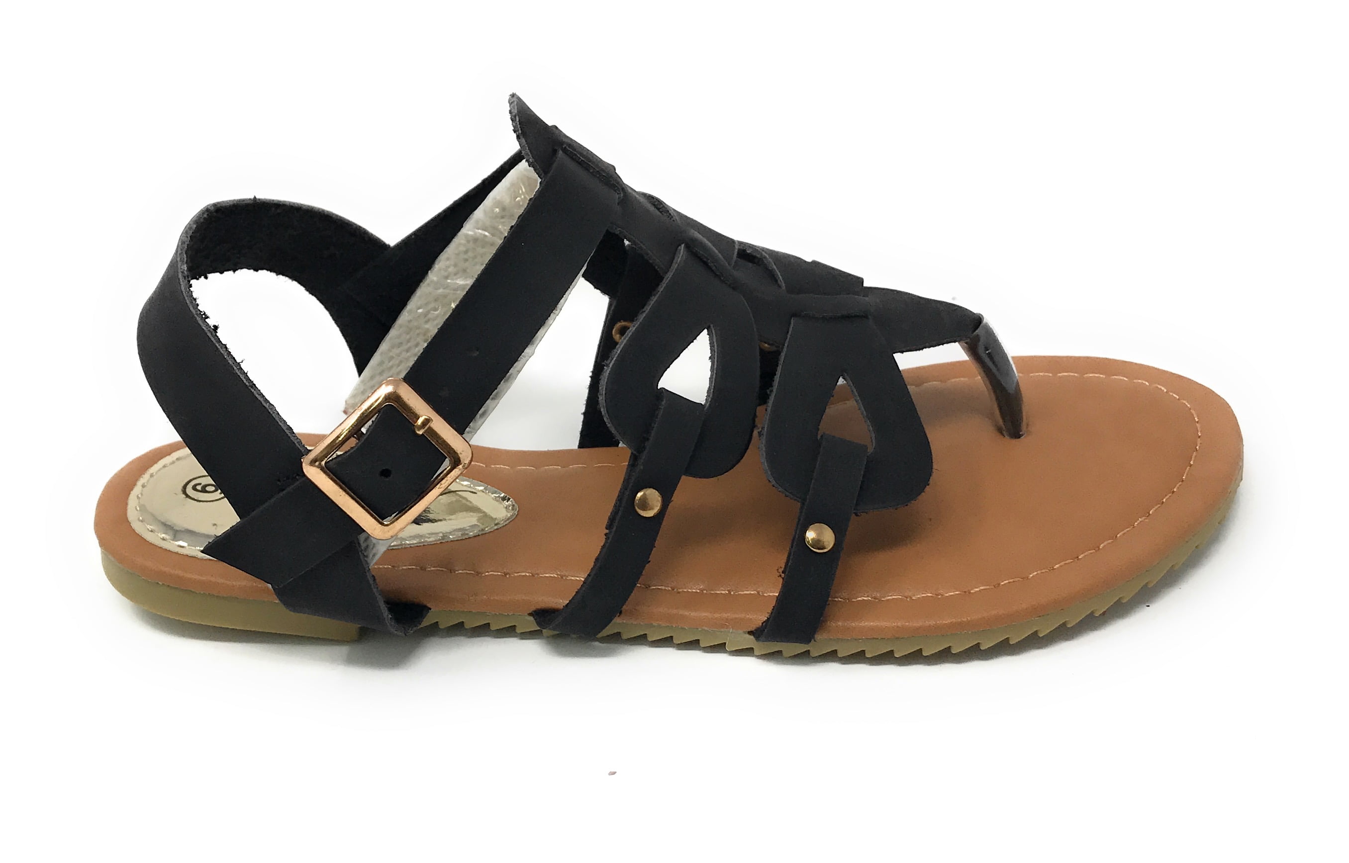 Victoria K Women's Gladiator Style Multi Loops With Double Crossover Sandals