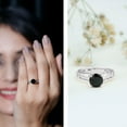 thumbnail image 3 of Rosec Jewels Natural Black Onyx Solitaire Ring for Women - 8 mm - December Birthstone Ring - AAA Quality - with Jewelry Box, 18K White Gold, US 4.00, 3 of 8