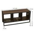 thumbnail image 2 of Household Essentials Jamestown TV Stand Coffee Table with Square Cube Storage Compartments Mid Century Walnut Wood Grain and Black Metal, 2 of 13