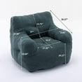 thumbnail image 3 of BISHE Bean Bag Chairs, Soft Tufted Foam Bean Bag Chair with Teddy Fabric for Adults and Kids, Comfy Lazy Sofa for Living Room, Bedroom, Green, 3 of 10