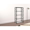 thumbnail image 3 of 66" Black Metal And Glass Five Tier Etagere Bookcase, 3 of 3