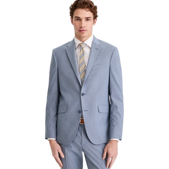 Kenneth Cole Mens Slim fit Suit Jacket Blazer 44 R Light Blue Striped