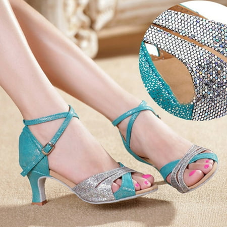 

Cathalem Clear Wedge Sandals for Women Women s Color Fashion Rhinestone Prom Ballroom Latin Wedge Slingback Sandals for Women B 7