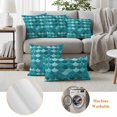 thumbnail image 6 of Green Outdoor Waterproof Pillow Covers, Modern Geometric Fish Scale Abstract Moroccan Decorative Square Throw Pillowcase Sofa Cushion Sham for Patio/Couch/Chair, 26"x26" 2 Pack, 6 of 8