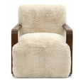 thumbnail image 2 of Furniture of America Birma Modern Faux Fur Ultra Soft Short Haired Accent Chair, Beige Sand, 2 of 12