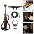 thumbnail image 6 of Almencla 4/4 Electric Violin with Shoulder Rest Headphone Carbon Fiber Panel Advanced String Instrument for Teens Children Performance, 6 of 8