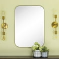 thumbnail image 6 of Contemporary and Farmhouse 24x36" Brushed Brass Rounded Rectangle Bathroom Vanity Wall Mirror, 6 of 7