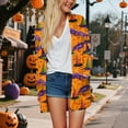 thumbnail image 5 of idosla Halloween Costumes for Women Adult 2025 Halloween Cardigan Pumpkin Bat Print Long Sleeve Open Front Sweater Cardigans (Gold, M), 5 of 9