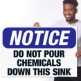 thumbnail image 2 of Do Not Pour Chemicals Down This Sink Sign, OSHA Notice Sign, 24x36 Corrugated Plastic, 2 of 7