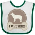 thumbnail image 3 of Inktastic Husky Dog I Love Huskies Boys or Girls Baby Bib, 3 of 4