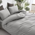 thumbnail image 5 of Cottonight Silver Grey Comforter Set Queen - Soft Breathable Modern Bedding with 2 Pillowcases, Lightweight and Durable, Perfect for Adults, Teens, and All Seasons, 5 of 5