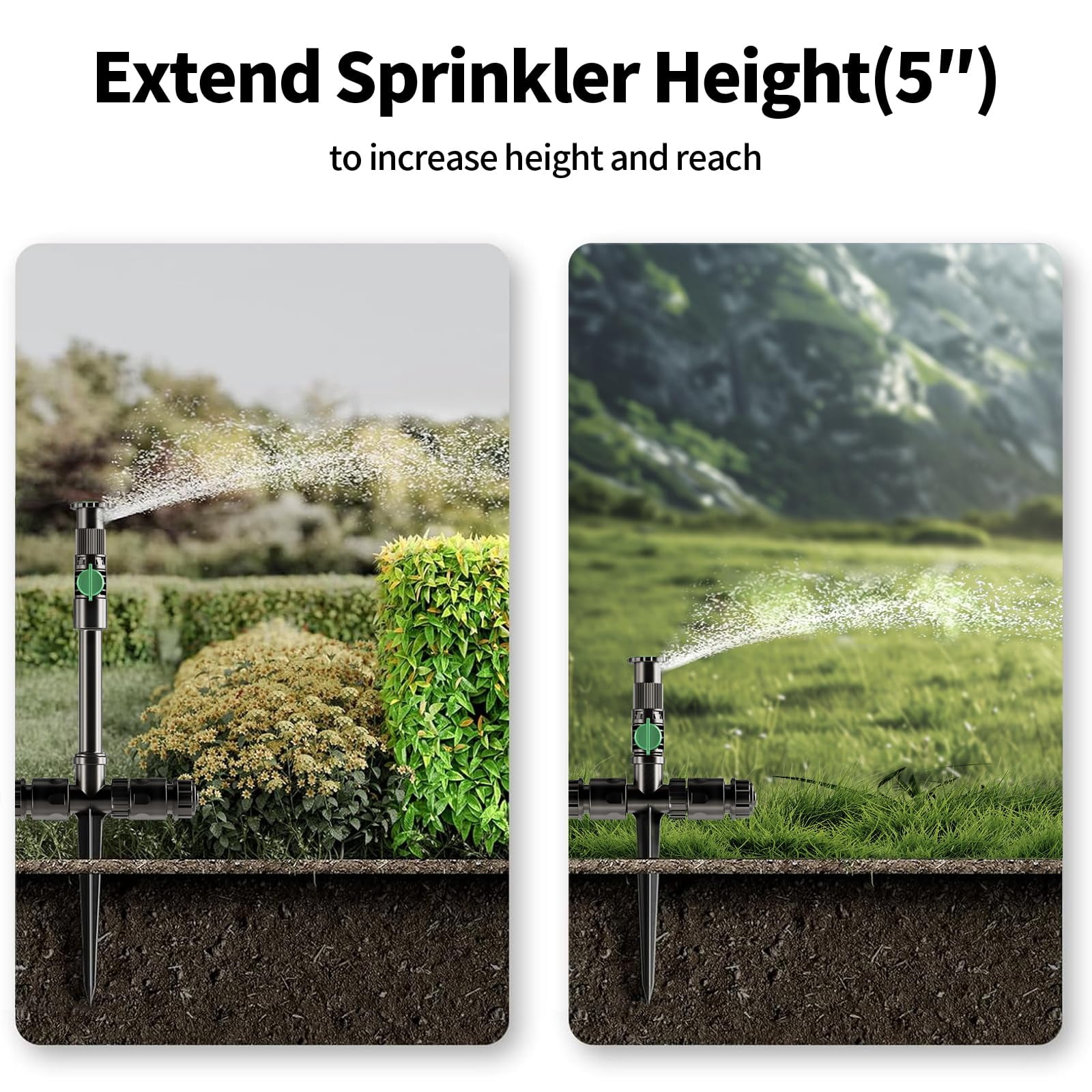 Flexible Sprinkler System  Above Ground Diy Irrigation Kit Multi-adjustable Lawn Set Ideal For Plant And Flower Bed Watering 30ft Garden Hose Included
