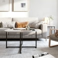 thumbnail image 3 of Costway Table Basse Ensemble de 3 Moderne Cadre en Faux Métal pour Salon Appartement Naturel, 3 of 10