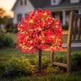thumbnail image 6 of Dtchengua 2 Pack Artificial Topiary Ball Trees With Light for Outdoor, UV Resistant Fake Plants Shrubs Bushes,Realistic Faux Flowers Greenery Spring Deko for Front Porch,Garden,Yard,Patio(Hot Pink), 6 of 6
