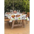 thumbnail image 3 of Outdoor Tablecloth with Umbrella Hole for Patio/Picnic/Party/Camping, Brown Basketball Football Waterproof Table Cloth Rectangle Table Cover Washable, Modern Art Ball Watercolor (60"x 102"), 3 of 8