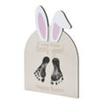 thumbnail image 6 of Easter Bunny Theme Baby Footprint Keepsake Meaningful Diy Footprint Wood Collection Desktop Ornament 9.4"X9.4" Easter Decorations, 6 of 6