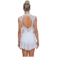 thumbnail image 4 of Xnihocha Women's Figure Skating Dress Sparkly Backless Lyrical Ballet Dance Dress for Competition White XL, 4 of 7