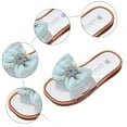 thumbnail image 4 of Mepaouo Girls Flat Sandals Square Open Toe Slides Footbed Bow Comfortable Summer Beach Slippers, 4 of 6