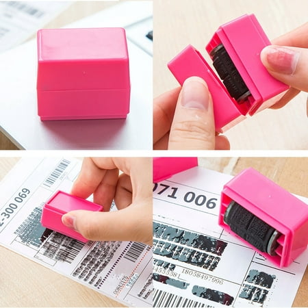 Hot Stamp Supply (iLH Mallroom Hot Sale 1Pc Guard Your ID Roller Stamp Self Inking Easy-used Messy Code Stamp Office Security)