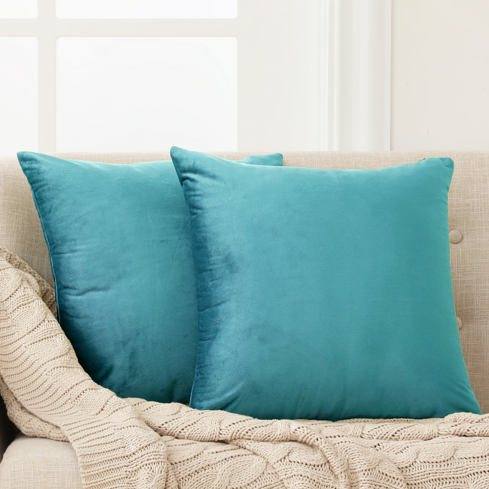 Deconovo Velvet Pillow Covers Home Decorative 2 Packs Throw Cushion
