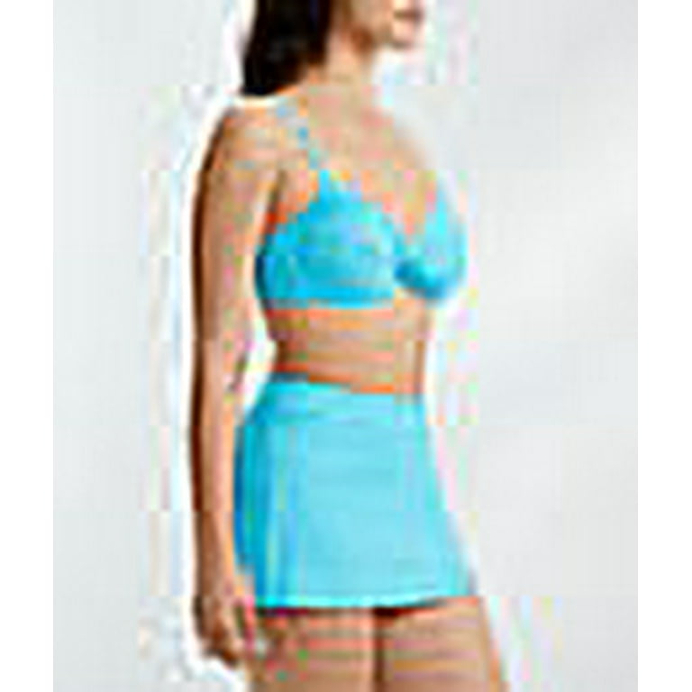 Swimsuits For All Women's Plus Size Ruler Bra Sized Underwire Bikini Top 36  F Blue Tie-Dye 