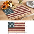thumbnail image 6 of Retro Red Blue American Flag Placemats Set of 8 US Flag Vintage Stars Place Mats Indoor Wipeable Table Mats Washable Cloth Dining Table Placemats for Kitchen Holiday Party Home Decor 13x19 Inch, 6 of 9