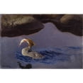 thumbnail image 2 of Bruno Liljefors 24x17 Black Ornate Framed Double Matted Museum Art Print Titled: Female Merganser (1901), 2 of 5