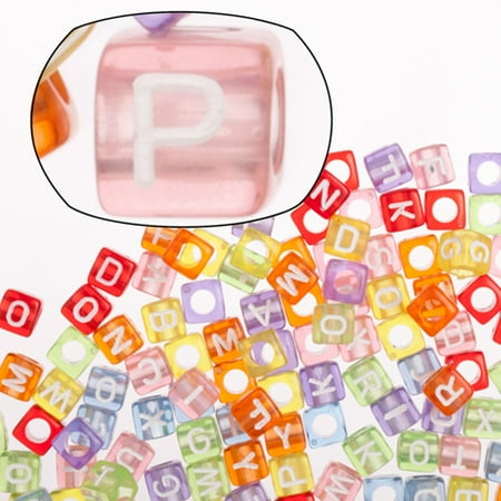 - Translucent Rainbow Colored Mix Alphabet Beads 6mm