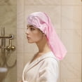 thumbnail image 4 of Gorro de Ducha de Seda Simulada para Mujeres 1 Pc de Bargains Únicos para Baño Hotel Rosa, 4 of 5