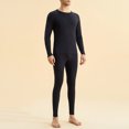 thumbnail image 3 of Ahabrexf Thermal Underwear for Men Men's Solid Color Winter Thermal Suit Thermal Underwear Set Mens Thermal Underwear Set, 3 of 4
