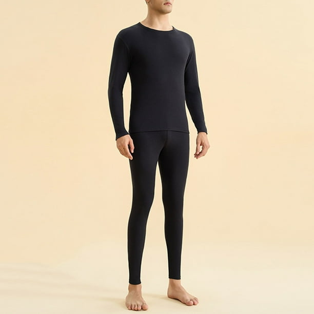 Conjuntos de ropa interior térmica para hombre, traje térmico de invierno de color sólido, conjunto de ropa interior térmica para hombre, pantalones superiores de poliéster
