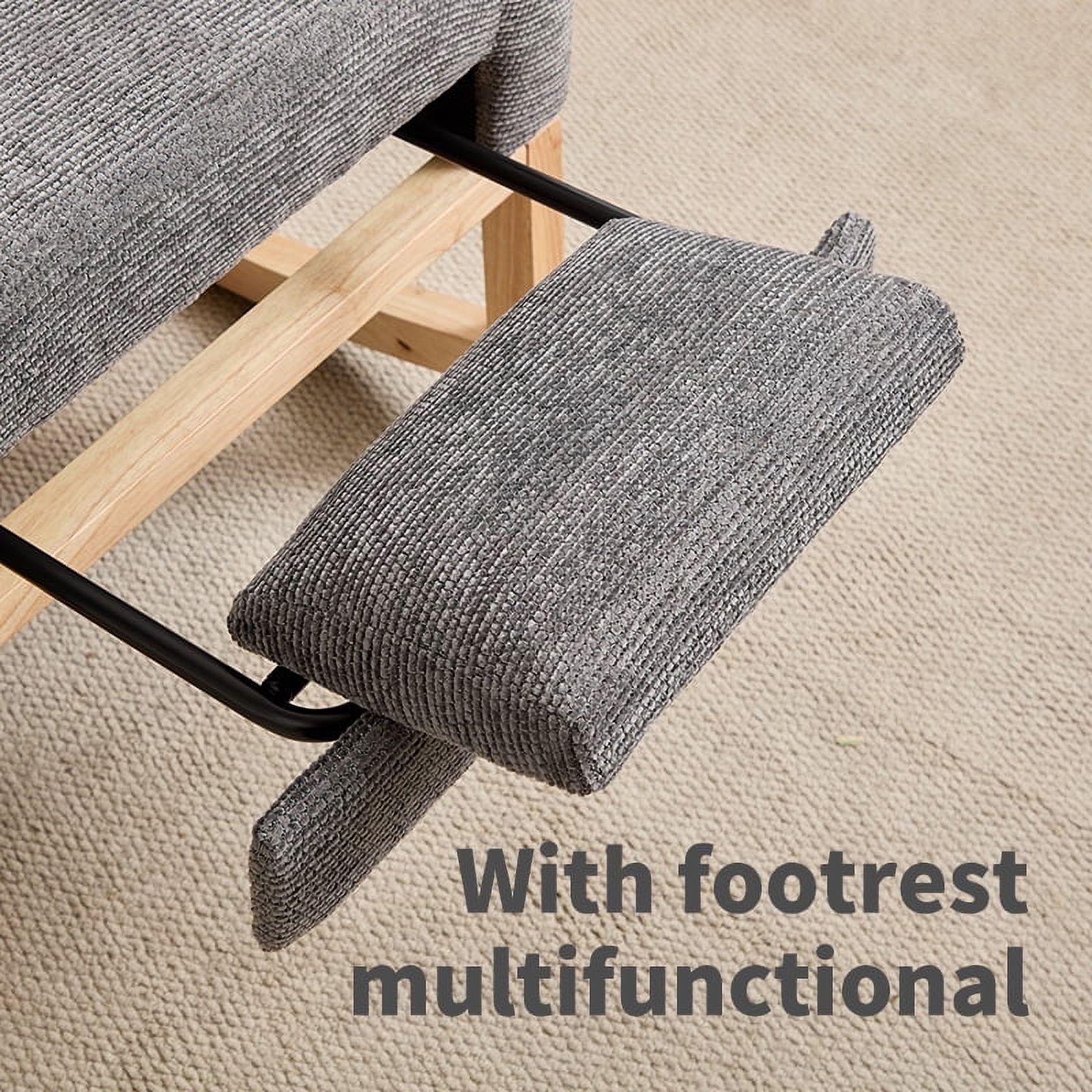 Outdoor Rocking Chairs Modern Accent Rocking Chair Rocking Chair with Solid Wood Legs, Upholstered Nursery Glider Rocker, Comfy Armchair with Side Pocket, Living Room Lounge Arm Chair with High Back