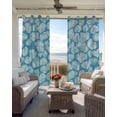 thumbnail image 2 of Ocean Marine Life Blackout Curtains for Bedroom Living Room, Retro Blue Shell Conch Line 45 In Long Thermal Insulated Room Darkening Drapes Grommet Window Treatments, 52 x 45 In, 2 of 9
